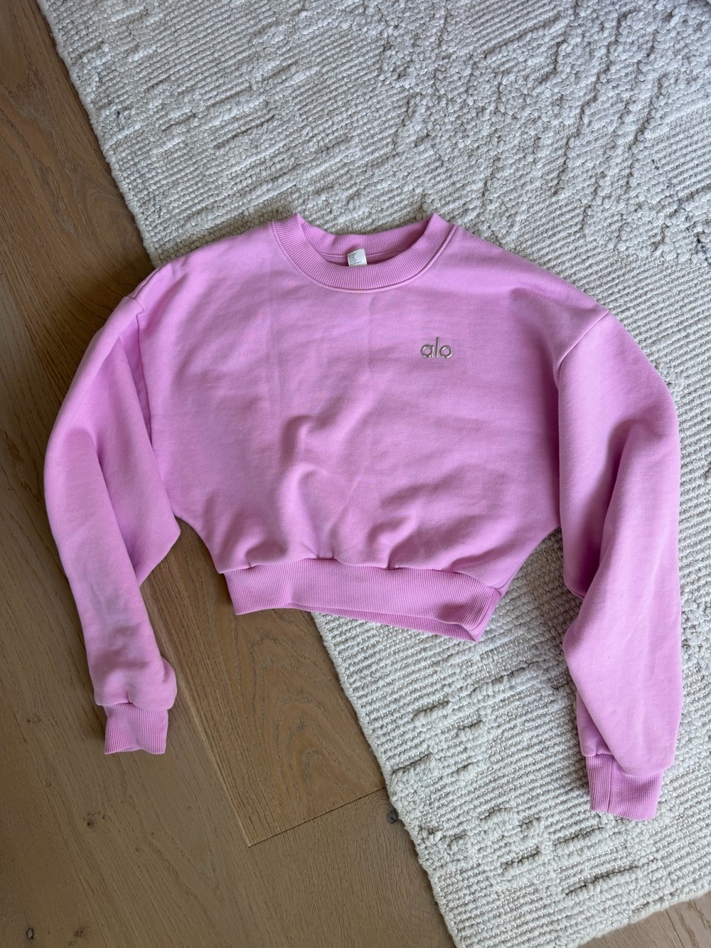 Alo yoga crew neck Cropped pink sweatshirt